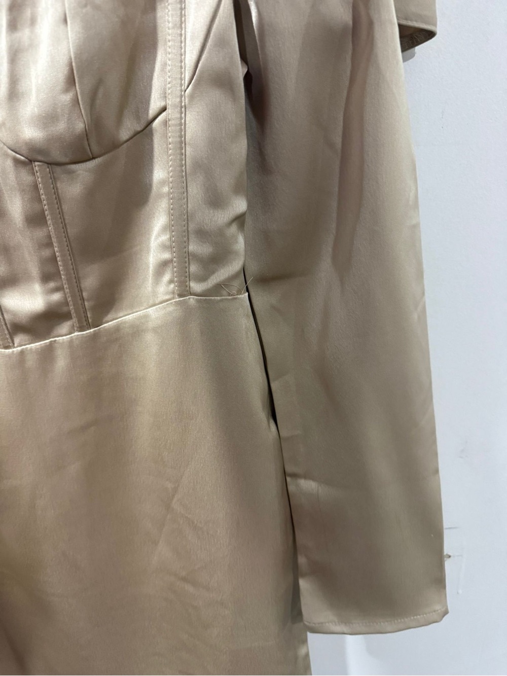 The Vintage Shop Champagne Satin Corset Mini Dress Size M - Picture 3 of 11